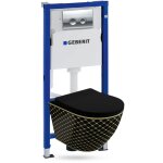Geberit duofix basic support bti - support + lavita wc sofi slim black night suspendu sans bord + panneau ...
