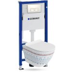 Geberit duofix basic support bti - support + lavita wc sofi slim folklor suspendu blanc sans bord + ...