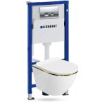 Geberit duofix basic support bti - support + lavita wc sofi slim gold / line suspendu sans bord + panneau ...