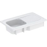 Geberit - jamais utilise] vier de cuisine  poser redon 1 cuve et 1 gouttoir blanc en grs - 00692000000 ...