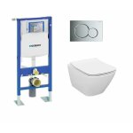 Geberit - pack wc up320 + cuvette sans bride square + plaque chrom brillant