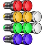 Gebildet 10pcs 22mm indicateur lumineux 220 - 380vac led montage sur panneau encastr (rouge / vert / ...