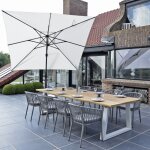 Gecko outdoor - parasol dport aluminium noir toile crue 3x3 m poseidon