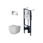 Am. pm - wc set pack wc bti - support + wc suspendu sans bride + abattant softclose + plaque chrome