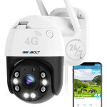 Genbolt 3g / 4g lte cam�ra de surveillance ext�rieure avec sim, poe ptz ip cam�ra d�tection humaine vision ...