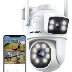 Genbolt ptz camra surveillance extrieur, 2. 4 / 5ghz wifi camra ip avec double objectif & double vue, ...