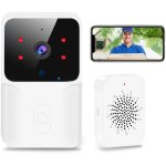 Gnrique sonnette vido sans fil avec camra, 1080p surveillance de vision nocturne hd, rsistant aux ...