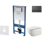 Genesis - set bti - support, cuvette gaia, abattant softclose et plaque de dclenchement gemini i, noir ...