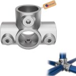 T� de sortie lat�rale �42 mm galvanis� argent ? collier de serrage 3 douilles crois�es connecteur tubulaire ...