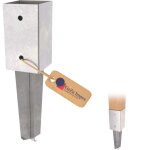 Support de sol pergola galvanis� � chaud 71 x 71 mm ? ancre � enfoncer support poteau bois carr� ancre ...