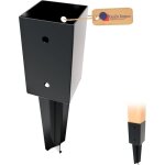 Gezu impex ancre � enfoncer rev�tement en poudre noir 91 x 91 mm pour poteau en bois carr�s