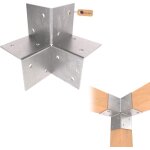 Gezu impex connecteur d?angle pergola 121x121 galvanis  chaud support d?angle 3 voies pour tonnelle ...