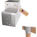 Connecteur de poteau en t 121 x 121 mm ? galvanis� � chaud ? connecteur t angle 90� m�tal pour pergola, ...