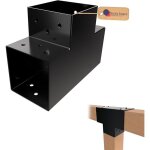 Connecteur de poteau en t 121 x 121 mm ? rev�tement en poudre noir ? connecteur 3d angle 90� robuste ...