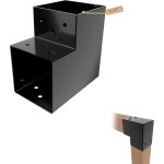 Connecteur de poteau en l 91 x 91 mm ? angle 90� 2d ? rev�tement poudre noir ? support d?angle carr� ...