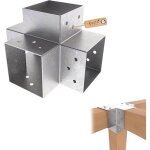 Connecteur de poteau 4d en x 81 x 81 mm ? support pergola robuste ? galvanisation � chaud ? fixation ...