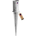 Gezu impex support de poteau  enfoncer galvanis  chaud 101 x 600 mm ronds douille piquet cloture bois ...