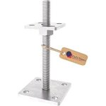 Pied de poteau carr� r�glable galvanis� � chaud 80 x 80 mm ? hauteur ajustable 50 � 230 mm avec platine ...