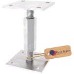 Gezu impex support de poteau galvanoplastie 70 x 70 mm 140 - 190 mmhauteur reglable platine bois pied ...