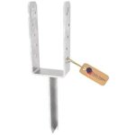 Support de poteau en u galvanis� � chaud 91 x 91 x 400 mm ? platine bois pour cl�ture et poteaux ? gezu ...