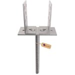 Support de poteau en u r�glable � sceller galvanis� � chaud 100 x 100 mm ? hauteur r�glable 0 � 160 mm ...