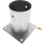 Supports de poteau � visser galvanis�s � chaud �121 mm rond ? platines robustes pour pieds de poteaux ...