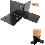 Gezu impex support de sol pour pergola 81x81mm revtu de poudre noire kit de pergola en bois plaques ...