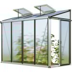 Gfp - serre adosse flora 24 - panneaux en polycarbonate d'env. 16 mm - 263x142 cm - aluminium