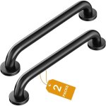 2 pices barre d'appui salle de bain, antidrapante en acier inox 304 barre d'appui de scurit noir ...