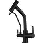 Robinet 3 voies cuisine douchette mitigeur vier avec 2 becs mitigeur cuisine pivotant 360 , laiton ...