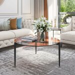S - giant - table basse salon ronde: meuble de salon en verre tremp et mtal table basse design moderne ...