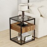 S - giant - table chevet bois industrielle: meuble table de nuit moderne rangement table d'appoint  ...
