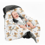 Gigoteuse minky 80x80cm pour si�ge auto, �charpe de portage, doudou