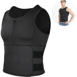Gilet gainant amincissant en n�opr�ne pour homme, style sauna, avec fermeture �clair.