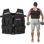 Gilet lesté 10kg, veste lestée réglable avec 20 packs de poids amovibles, bande réfléchissante, pour ... Gilet lesté 10kg, veste lestée réglable avec 20 packs de poids amovibles, bande réfléchissante, pour ...