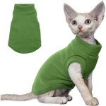 Gilet polaire pour chat, chemise d'hiver paisse, vtements pour temps froid, pull doux pour chats, vert ...