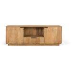 Giner y colomer - meuble tv en bois de manguier avec coins arrondis