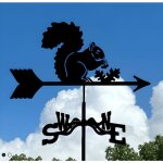 Girouette en acier inoxydable en forme d'écureuil, indicateur de direction du vent pour jardin, avec ... Girouette en acier inoxydable en forme d'écureuil, indicateur de direction du vent pour jardin, avec ...