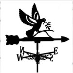 Girouette en forme de branche de cage  oiseaux, indicateur de direction du vent en acier inoxydable, ...