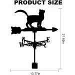 Girouette en forme de chat, dcoration de toit avec ornements artisanaux pour jardin et pelouse, pince ...