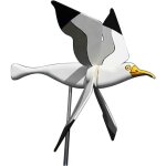 Girouette de jardin en r�sine 3d ? mouette blanche avec ailes tournantes ? r�sistante aux intemp�ries ...