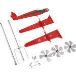 Girouette en m�tal 3d en forme d'avion, rouge, r�sistante � la rouille, lisse. convient pour les garages, ...