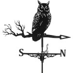 Girouette en métal avec décoration en forme de hibou, outil de mesure professionnel pour jardin, cour, ... Girouette en métal avec décoration en forme de hibou, outil de mesure professionnel pour jardin, cour, ...