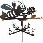 Girouette en métal fer vitesse du vent jardin extérieur support temps vitesse du vent - abeille Girouette en métal fer vitesse du vent jardin extérieur support temps vitesse du vent - abeille