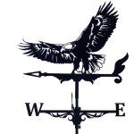 Girouette en m�tal vintage noir avec indicateur de direction du vent pour ext�rieur, jardin, toit, paddock, ...