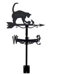 Girouette � planter ou � fixer motif  chat et souris  , indique la direction du vent : n - s - w - o, ...