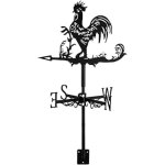 Girouette � vent en acier inoxydable - mini girouette d�corative pour le vent et le toit - noir