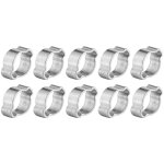 Lot de 10 colliers de serrage  deux oreilles galvaniss en fer zingu 523 mm pour tube de tuyau d'essence ...