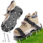 A�rateur pelouse, 1 paire 42mm a�rateur de pelouse avec 28 clous et cl�, chaussure � gazon ajustable, ...