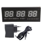 Gistuch - grande temp�rature moderne de date d'horloge murale de digital de led bureau de 24 ou de 12 ...